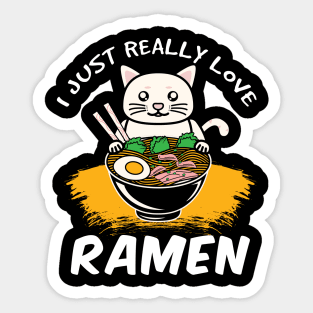 RAMEN: I Love Ramen Cat Sticker